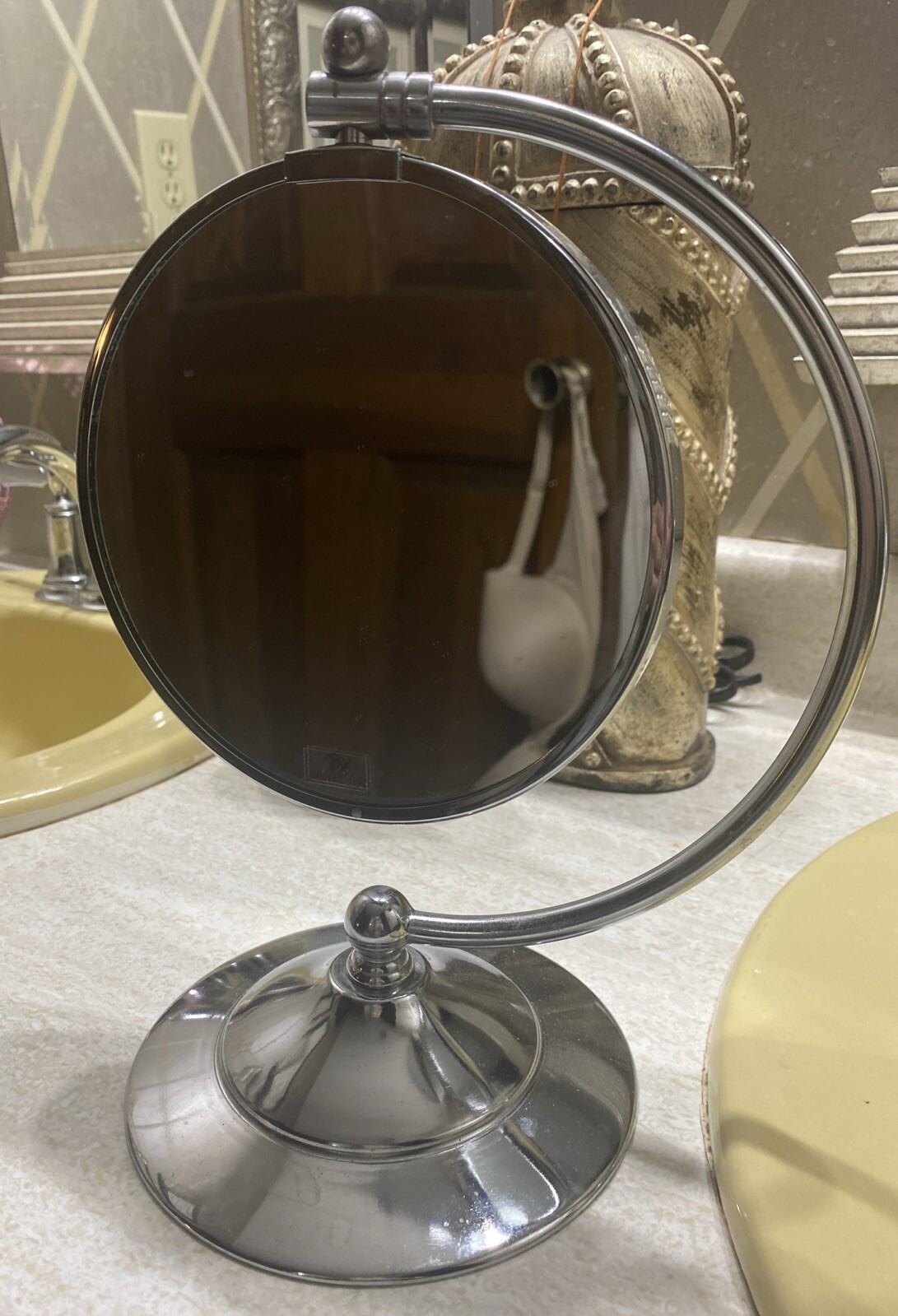 Makeup Mirror Magnifying Bathroom Cosmetic Vanity Shaving Double Sided Chrome-image