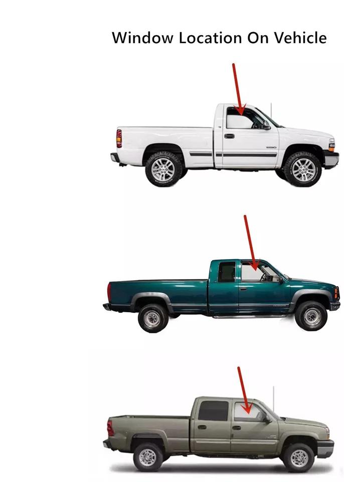 Fit 93-99 Chevrolet 1500/2500/3500 Pickup Passenger Side Right Front Door Glass  Foto 3 de 4