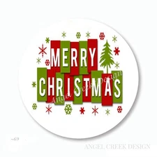 Merry Christmas Holiday Favors Scrapbook Stickers Favors Envelope Seals Labels