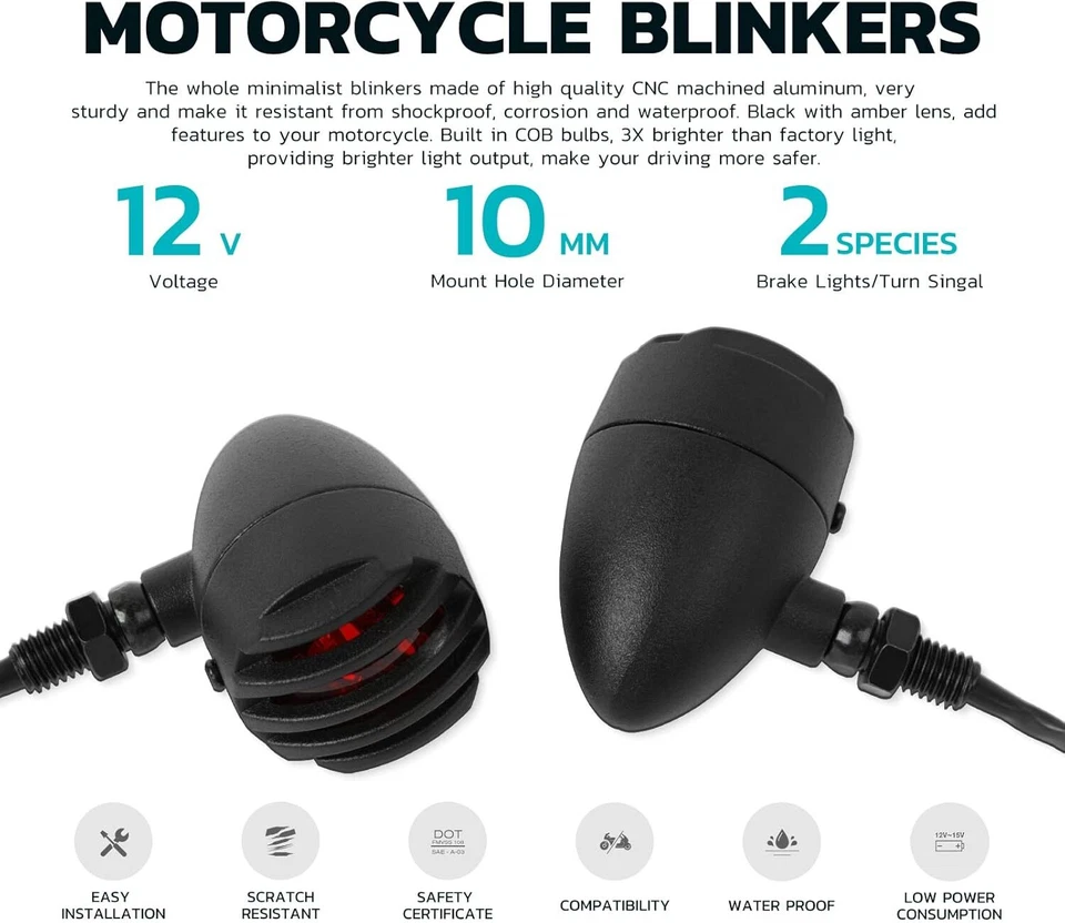 Intermitente LED ámbar de señal de giro 4 piezas para Triumph Bonneville t120 650 750 800 900 Foto 2 de 4