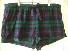 OldNavy Forest Green Blue Red Plaid Flannel Lounge PJ Boxer Short M XL XXL 3X 4X