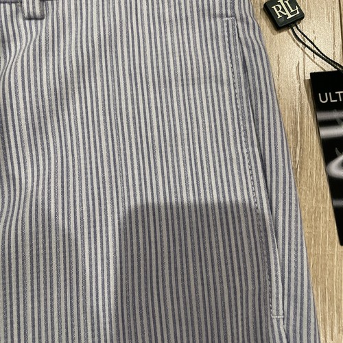 New Lauren Ralph Lauren Light Blue Norton Striped Men's Casual Pants 33x34 - Picture 7 of 10