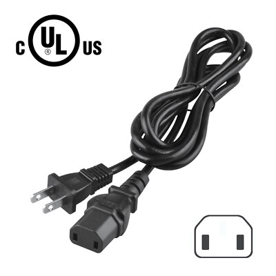 UL 6.6ft AC Power Cord For Sony VPL-XW5000ES 4K UHD Home Theater