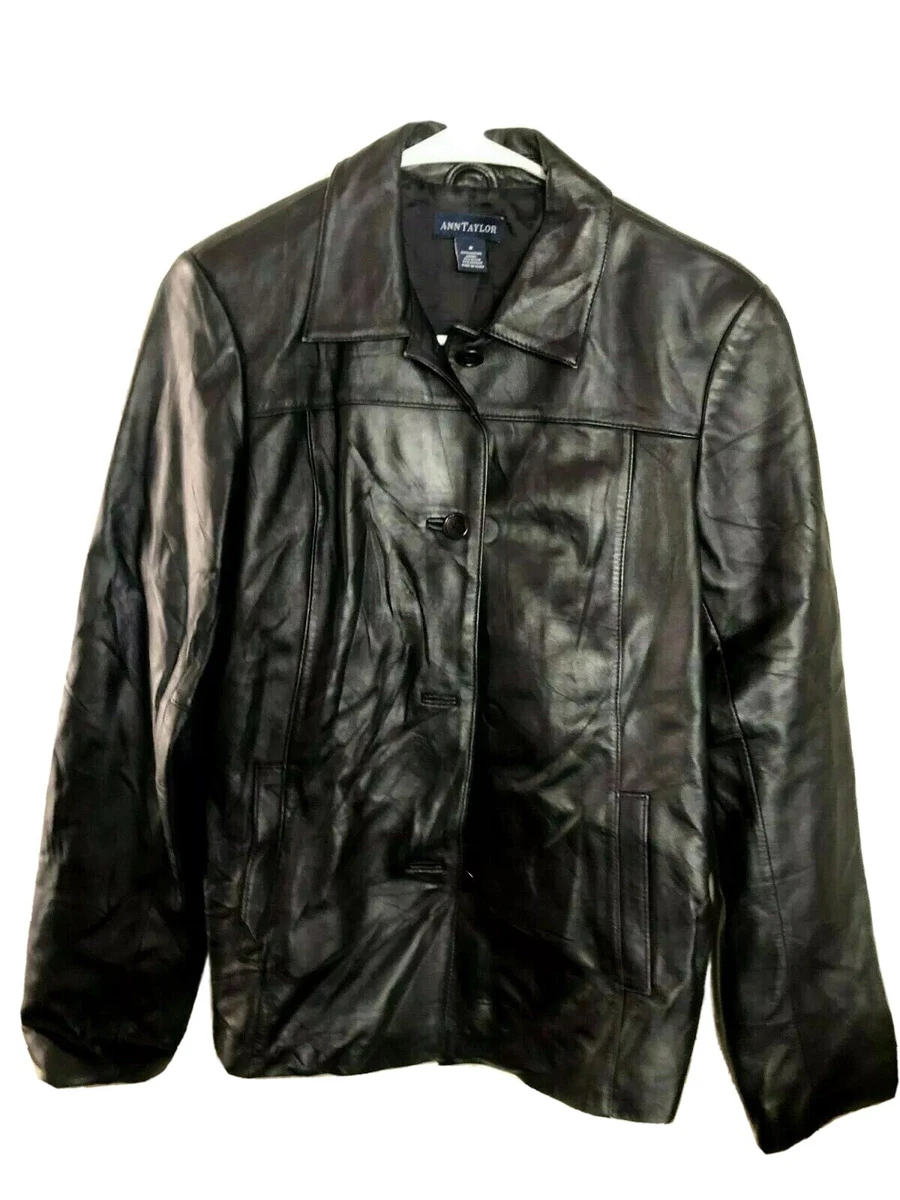 Ann taylor loft leather best sale jacket