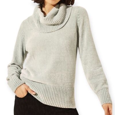 Loft Green Chenille Turtle/Cowl Neck Sweater Size Large Woman's