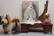 FOLK COLONIAL REPRODUCTION MEDIEVAL PRIMITIVE VINTAGE STYLE DOG SERIES #6 SIGN