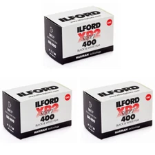 3 Rolls Ilford XP2 Super 400 36 Exposure Black and White Film, FRESH 