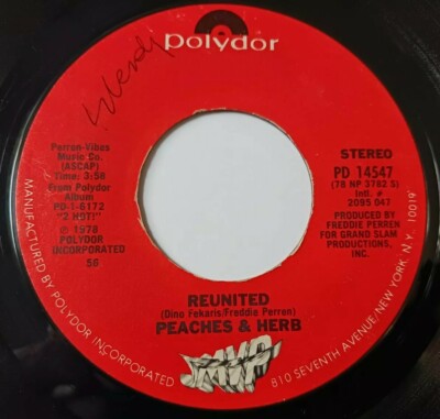 Peaches & Herb - Reunited / Easy As Pie 45 - 1979 Polydor - Clean Copy! - VG+
