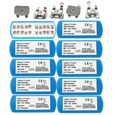 10Sets Orthodontic Bracket Metal Mini Twin Braces LOW-PROFILE MBT 022 345 Hooks