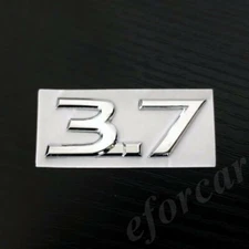 3D Metal Chrome 3.7 Car Trunk Fender Emblem Badge Decal Stickers Q 30 50 S 2.5