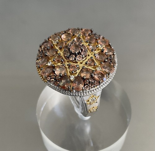 Jenipapo Andalusite & Zircon Cluster Star Design Ring 3.90 CTW 925 Silver Size 7 - Picture 9 of 19
