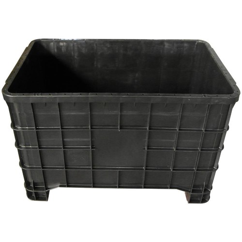 Cassa pallet in HDPE ric., 4 piedi, 1000 L x 635 P x 645 H mm, portata 150 Kg - Foto 2 di 4