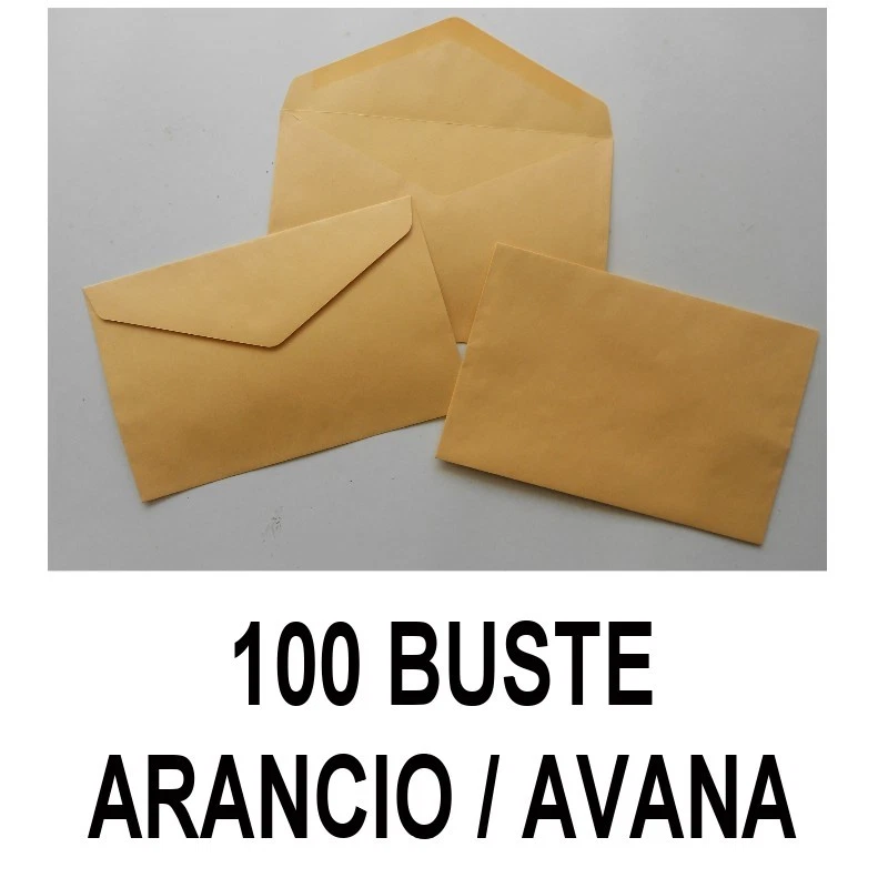 100 BUSTE DA LETTERA 12X18 SPEDIZIONE ARANCIO AVANA GOMMATE LEMBO GOMMATO 80gr