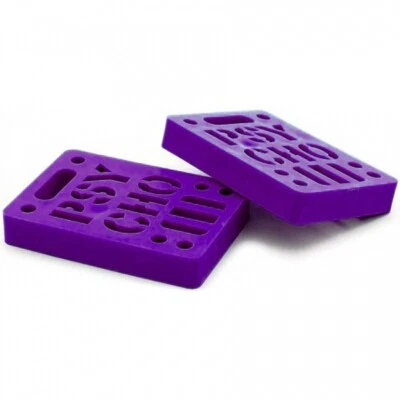 Vision Psycho Brand 1/2" STENCIL LOGO Dual Bolt Pattern Skateboard Risers PURPLE