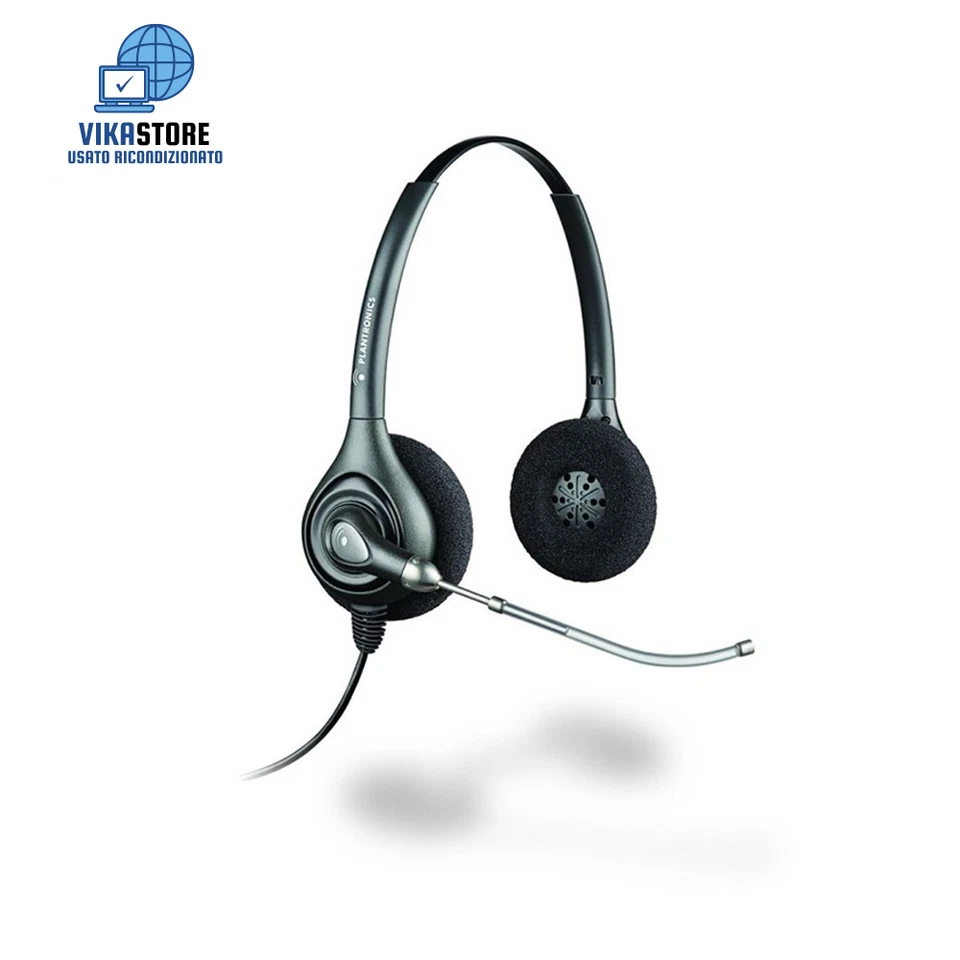 CUFFIA Plantronics SupraPlus HW261N Biurale conferenze call center chiamate - Immagine 2 di 3