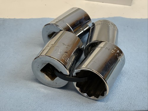 Craftsman 4pc 1/2 Drive 12pt SAE Sockets, 13/16, 7/8, 15/16, 1in., USA - Black - Picture 6 of 6