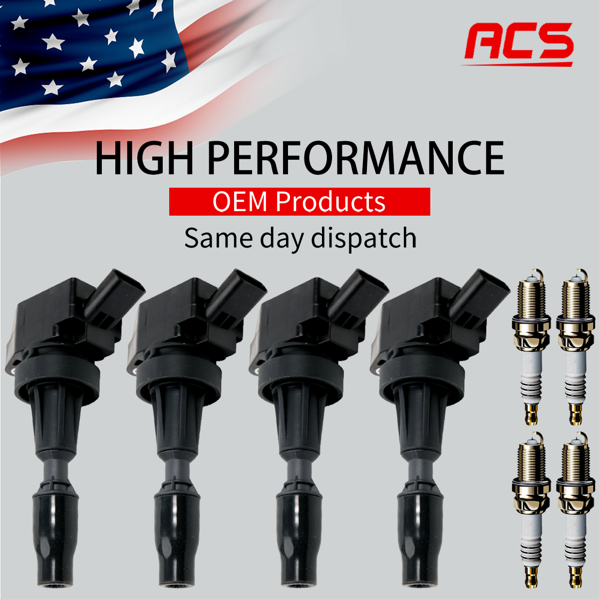 4X OEM Ignition Coils & Iridium Spark Plugs for Hyundai Kia 2.0L 2.4L L4 UF764