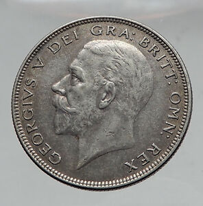 1936-Great-Britain-United-Kingdom-UK-King-GEORGE-V-Silver-Half-Crown-Coin-i63541