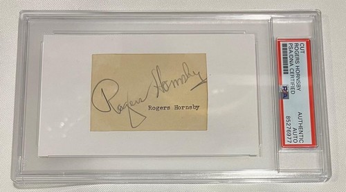 Rogers Hornsby - Cardinals / Cubs - Signed / Autographed Cut - PSA/DNA