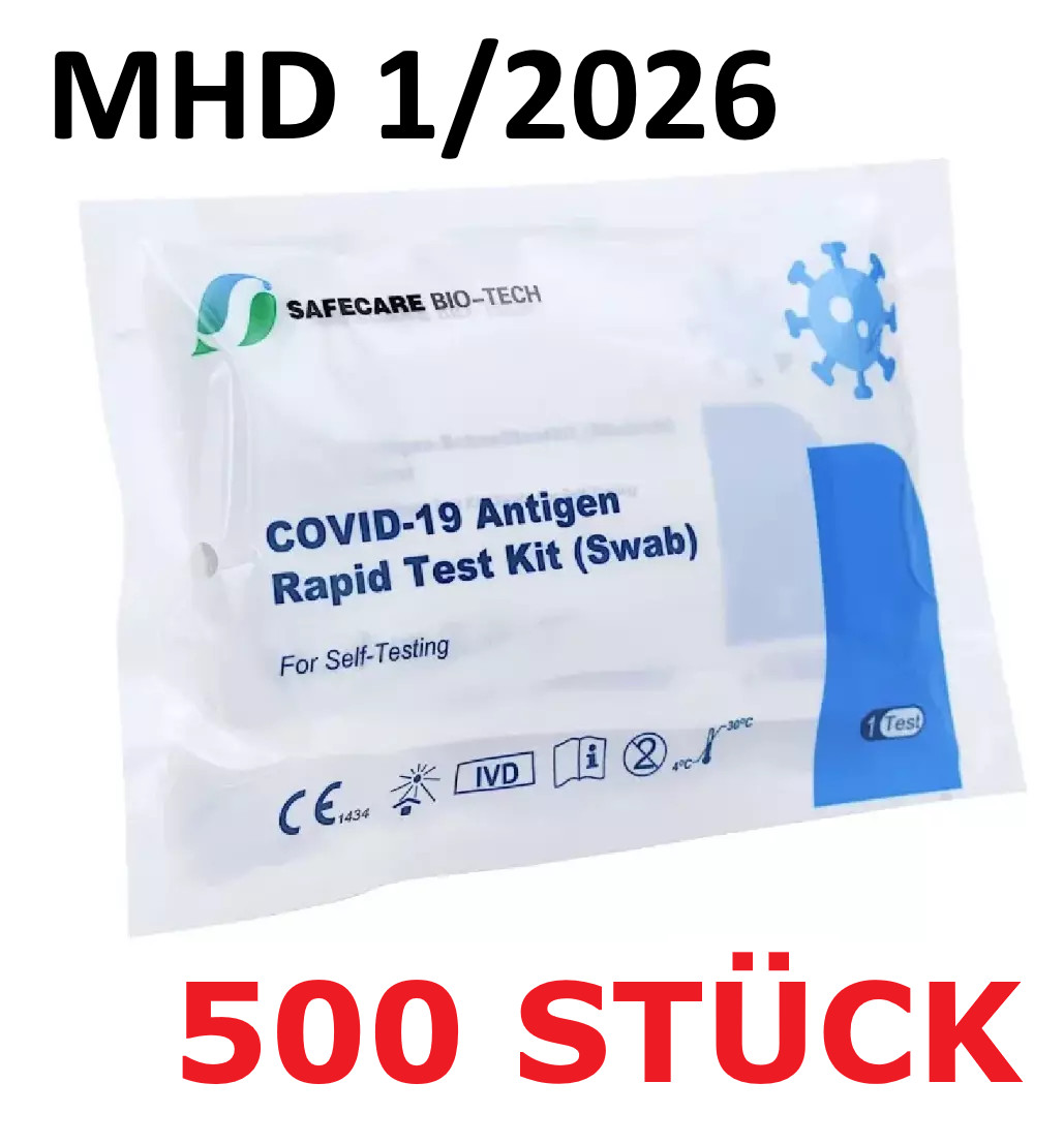 500x Corona Schnelltest Covid-19 Antigen Nasen Test BfArM, Großpack für Apotheke