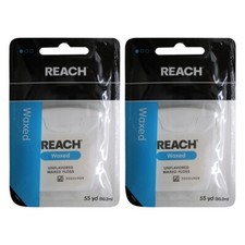 2 x Johnson  Johnson REACH Waxed Dental Floss   55 Yards of Smooth