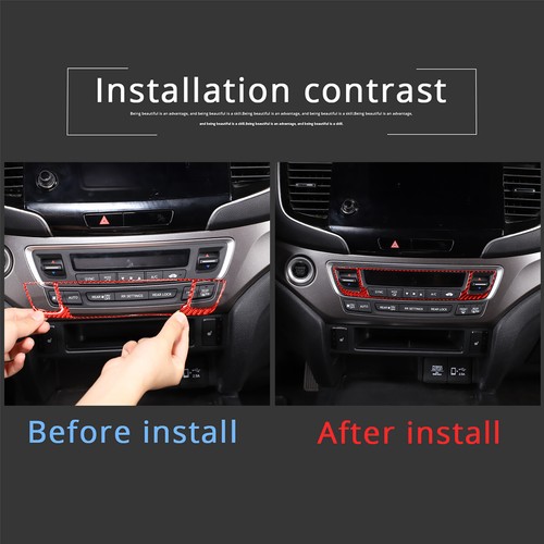 Red Carbon Fiber Center AC Panel Sticker Trim for Honda Pilot 2015-2019 - Picture 2 of 13