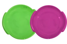 Superio 2 Pack Spiral Winter Snow Sled for Kids and Adults Round Saucer Sled