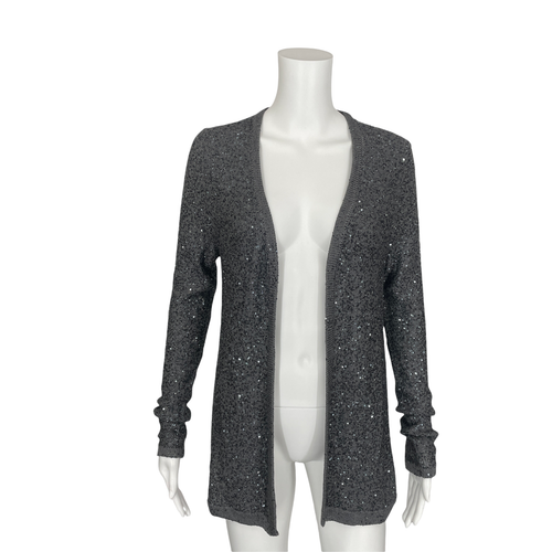 Front Sequin Cardigan Sweater Sz 