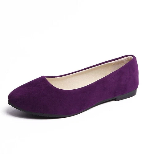 DamenFlachpumpen Wildleder Ballett Ballerina Braut Schuhe Sandalen Größe Slip On - Bild 74 von 104
