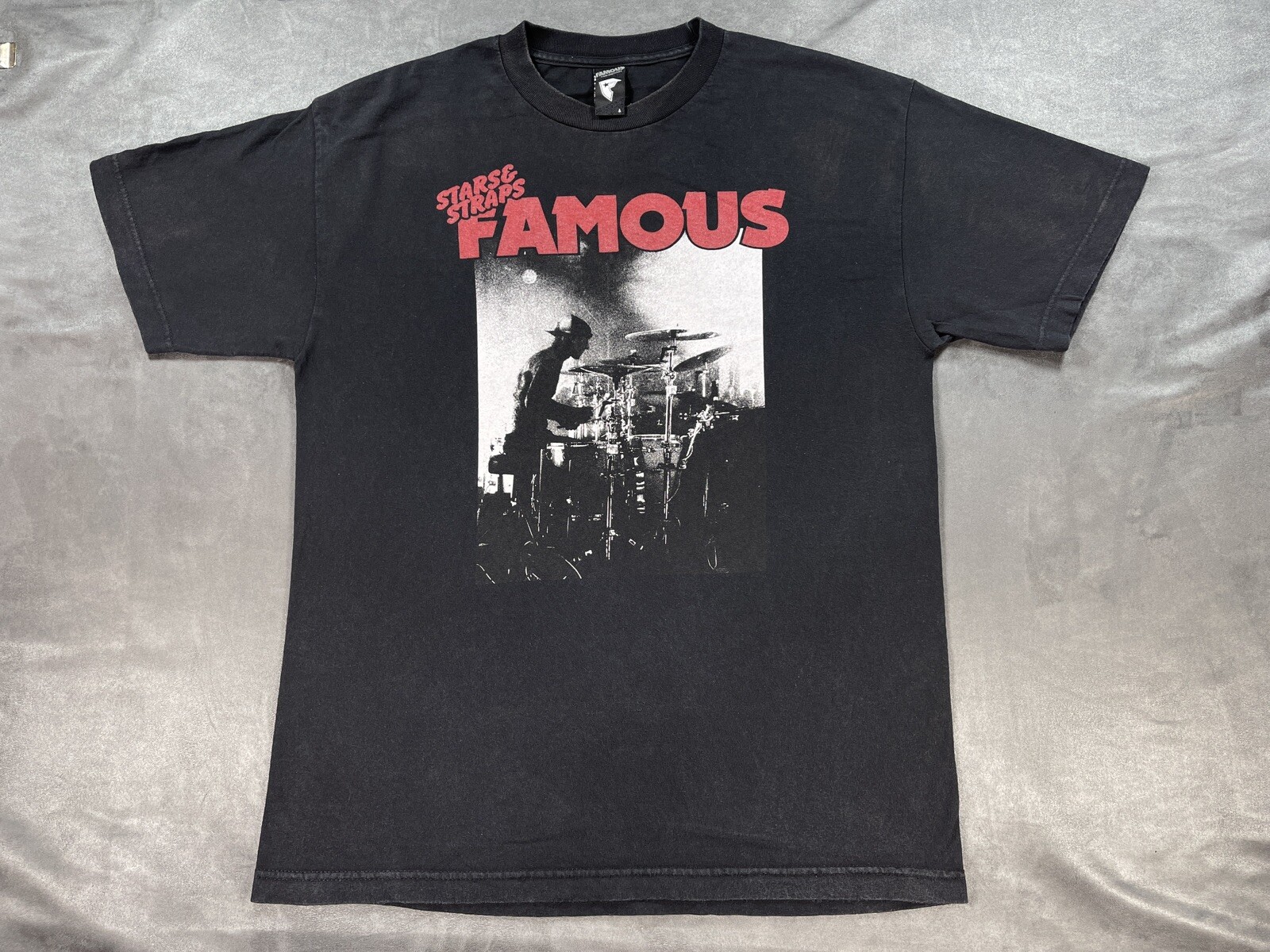 RARE Black Famous Stars & Straps Travis Barker Shirt … - Gem