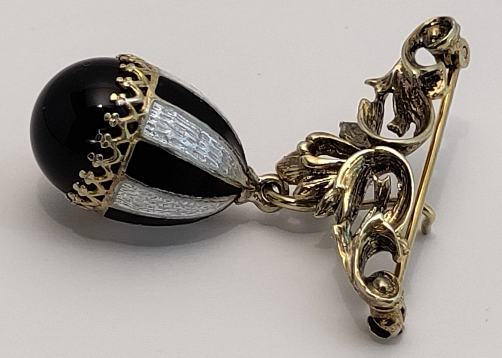 Vintage Solid Sterling Silver Gilt Guilloche Enam… - image 2