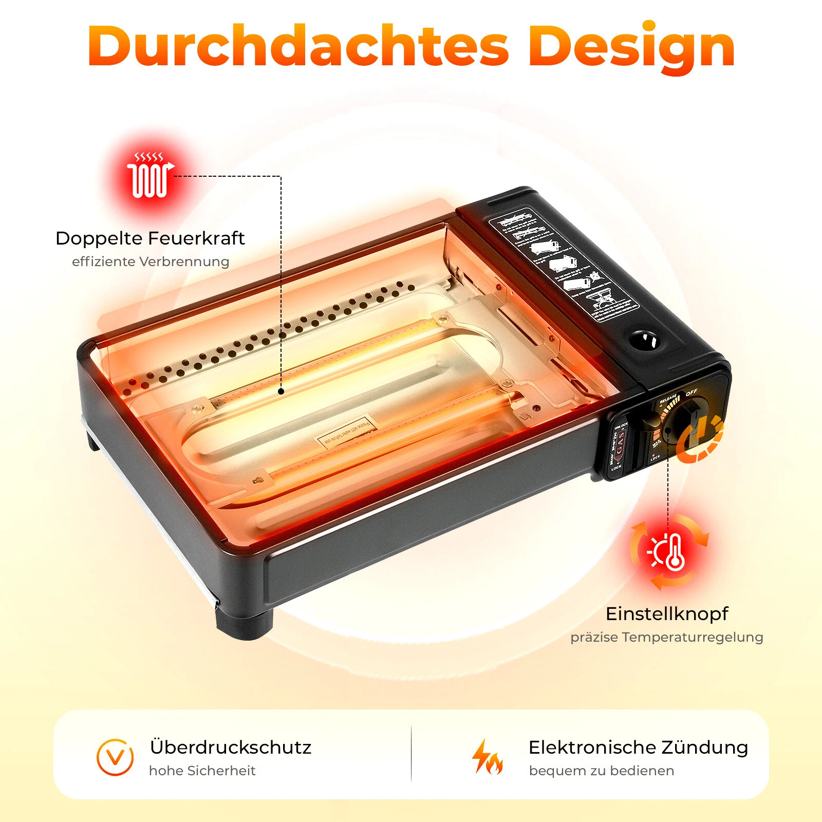 Butane Grill Stove Portable Camping Grill Gas Stove Outdoor Camping BBQ Grill