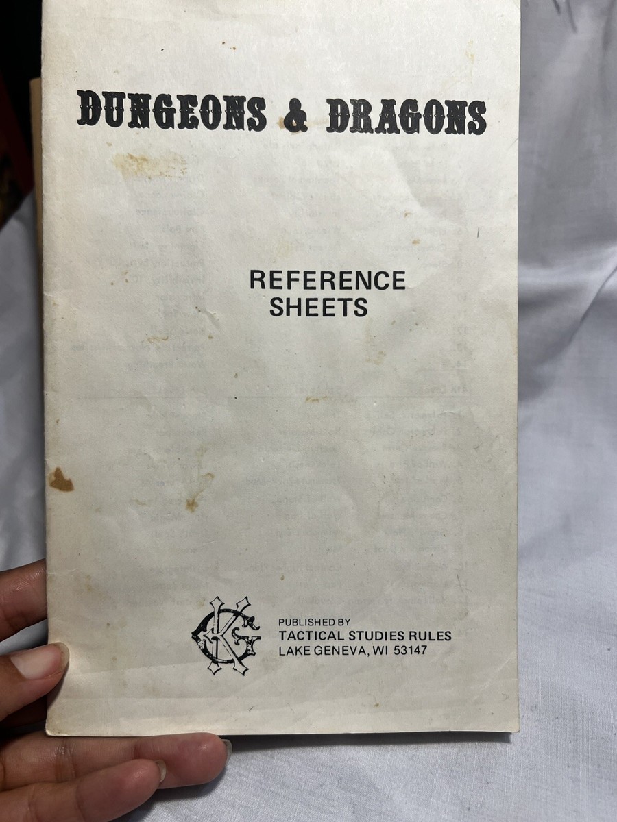 Open box Dungeons and Dragons TSR white boxed set 1974 OG