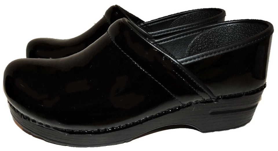 Dansko сабо черный патент профессиональная обувь 36 лакированная кожа