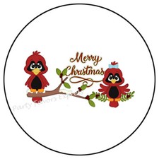 MERRY CHRISTMAS CARDINALS ENVELOPE SEALS LABELS STICKERS PARTY FAVORS