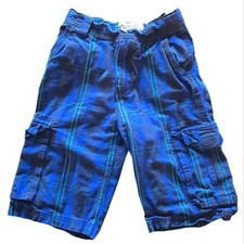 Baileys PT Boys Cargo Shorts Blue Plaid Size 10 100 Cotton - Kids Bottoms