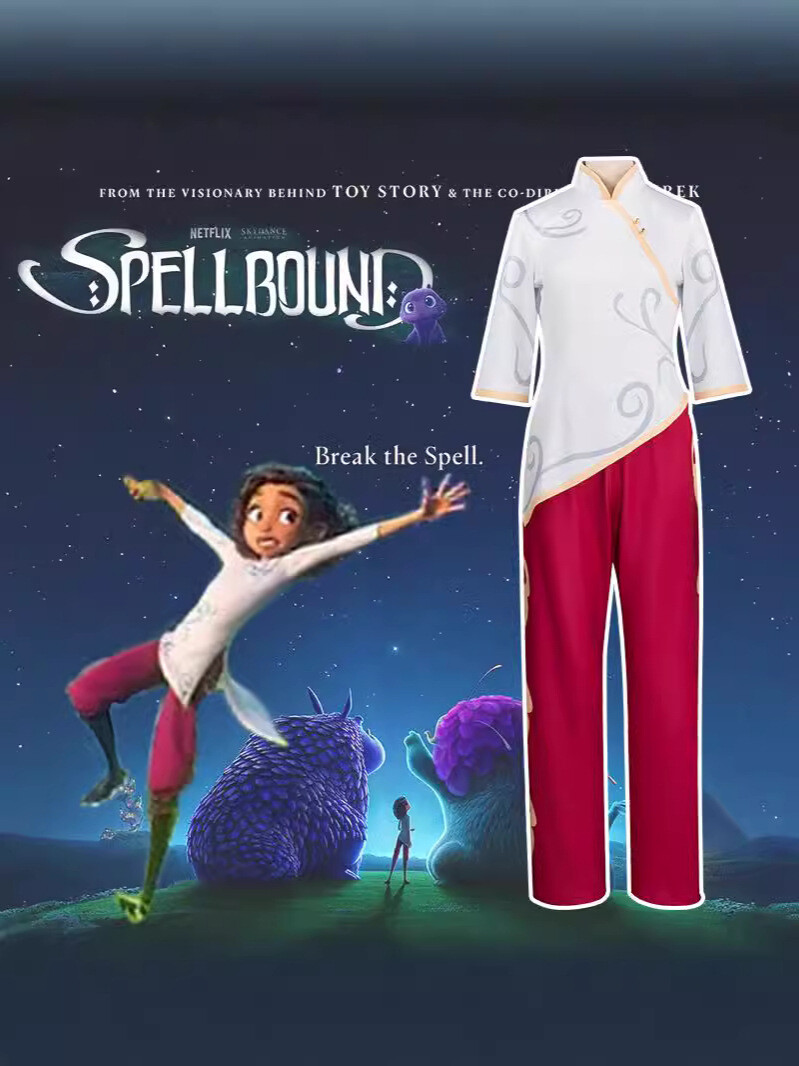 princess ellian dress Spellbound (2024) Princess Ellian Kids Children White Dress Carnival Halloween Cosplay Costume