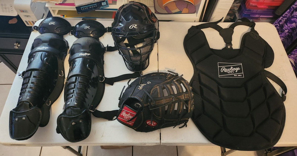 Protège-tibias Rawlings Pour Receveur, Jeunesse 9-12 Ans, Ajustables Et Rembourrés