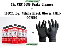 12x CRC 5089 Brake Cleaner + 100CT. Lg. Nitrile Black Gloves 4MIl- COMBO