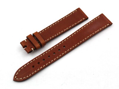 Genuine Leather Strap Band 16/14mm Ecru Seams Buckle Pin Lady