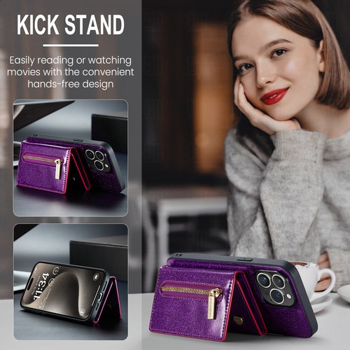 For Google Pixel 8/7/6 Pro 7A 6A Bling Wallet ID Card Magnetic Stand Case Cover - Picture 51 of 68