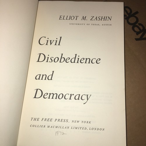 ZIVILER UNGEHORSAM UND DEMOKRATIE von Elliot M. Zashin - Hardcover DJ 1972 - Bild 6 von 10