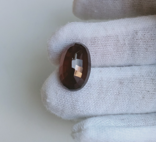 Top Bellissima Coca Cola Rosso Hessonite Rosso Granato Ovale 14,10 Carati Gemma Sciolta - Foto 6 di 6