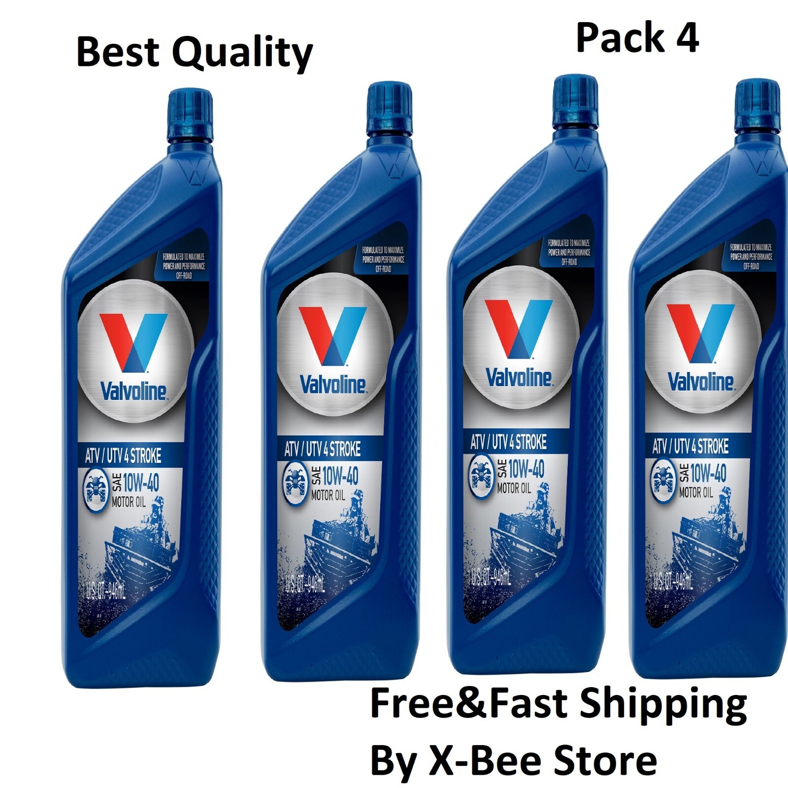 Valvoline 4Stroke ATV/UTV SAE 10W40 Motor Oil 1 QT (4 Pack) Fast