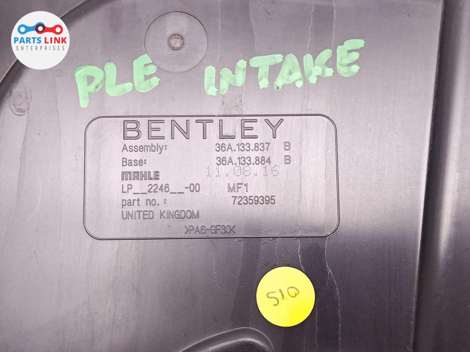 2016-20 BENTLEY BENTAYGA ENGINE CLEANER FILTER AIR BOX MOTOR INTAKE 6.0L W12 636