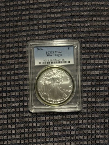 2006 Silver American Eagle MS-69. PCGS graded
