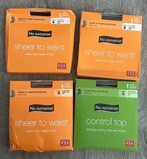 No Nonsense Sheer to Waist off black pantyhose size B Sheer Toe / Medium Tan Lot