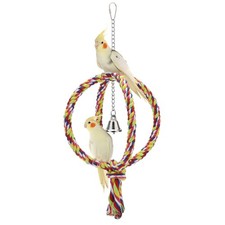 Bird Rope Swing Colorful Perch Toy for Parrot Cockatiel Cage
