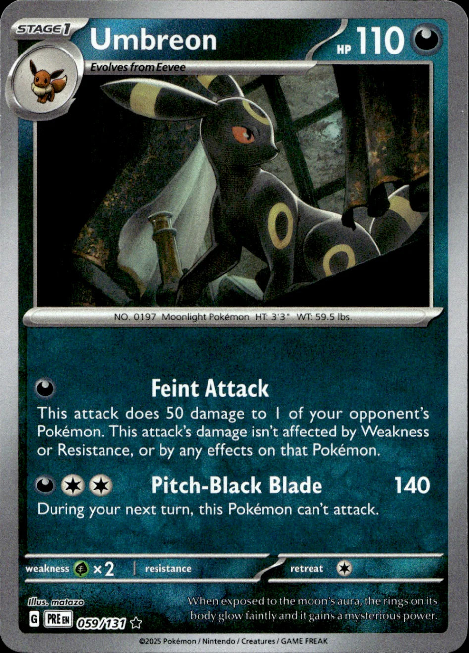 Umbreon (Poke Ball Pattern) Rare SV: Prismatic Evolutions 059/131 NM