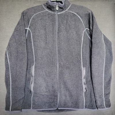 Kuhl Kashmira Full Zip Fleece Jacket Sweater Men s Size Large Gray Outdoor Logo